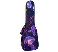 Housse pour ukulélé concert Paillettes Toile d'araignée Motif sans couture Doux et épais Rembourré Sac à dos Ukulélé 10 mm d'épaisseur Rembourrage en éponge, Multicolore 08, 25.9x9x3.1in/66x23x8cm