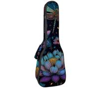 Housse pour ukulélé concert Vert Feuille de Monstera Tropical Plante Douce Épais Rembourré Ukulélé Sac à dos Ukulélé 10 mm d'épaisseur Rembourrage en éponge, Multicolore 10., 25.9x9x3.1in/66x23x8cm