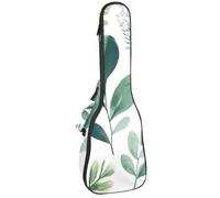 Housse pour ukulélé concert Vert forêt branches et feuilles rembourrées douces et épaisses 10 mm d'épaisseur Rembourrage en éponge, Multicolore 02, 25.9x9x3.1in/66x23x8cm, Organiseur de sac