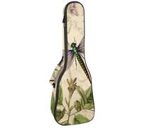 Housse pour ukulélé concert Violet Libellule Antique Botanique Floral Herbes Doux et épais Rembourré Sac à dos Ukulélé 10 mm d'épaisseur Rembourrage en éponge, Multicolore 01., 25.9x9x3.1in/66x23x8cm