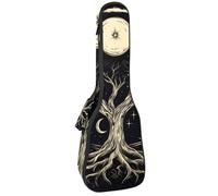 Housse pour ukulélé de concert bohème rose clair mandala floral doux et épais rembourré 10 mm d'épaisseur rembourrage en éponge, Multicolore 05, 25.9x9x3.1in/66x23x8cm, Organiseur de sac