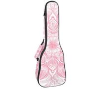 Housse pour ukulélé de concert bohème rose clair mandala floral doux et épais rembourré 10 mm d'épaisseur rembourrage en éponge, Multicolore 01., 25.9x9x3.1in/66x23x8cm, Organiseur de sac