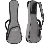 Housse pour ukulèlè soprano - Semi rigide portable Etui et bandoulière réglable transport gig bag pour ukulèlès - Rembourrage imperméable - Poche extérieure rembourrée pour les accessoires - Gris
