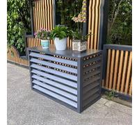 Housse pour unité de climatisation extérieure - Climatiseur et pompe à chaleur en aluminium ou écran de clôture d'intimité, présentoir pour plantes d'extérieur et étagère de rangement, design