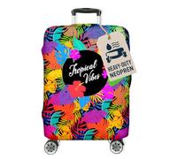 Housse pour Valise de Voyage 18-22 Pouces, Deluxe, Housse de Protection pour Valise de Cabine, élastique, Lavable, protège-Valise, Anti-Rayures, Petite Taille S, Tropical Vibes [083]