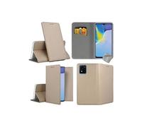 Housse pour Vivo Y01 - etui coque pochette portefeuille + verre trempe - OR MAGNET -