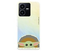 Housse pour Vivo Y22S - Vivo Y35 Officiel de The Mandalorian, Baby Yoda Sourires pour protéger votre téléphone - Coque souple en silicone avec licence officielle The Mandalorian