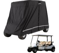 Housse pour voiturette de golf noire 4 personnes - Imperméable 600D - Protection portable - Fermeture à glissière - 283 x 120 x 170 cm - Convient à la plupart des véhicules de golf.