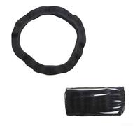 Housse pour volant 38cm Soie Glacée pour surface Lisse Fraîcheur | Maille 3D ergonomique, texture respirante, réduit la fatigue, pour prise pour confortable, design unique(Black)