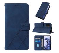 Housse Pour Xiaomi 11T 5G -11T Pro 5G Étuis à Rabat et Folio Housse en Cuir PU Portefeuille Housse bleu