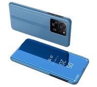 Housse pour Xiaomi 13T / 13T Pro 5G - etui coque portefeuille clear view + verre trempe - BLEU