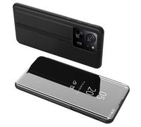 Housse pour Xiaomi 13T / 13T Pro 5G - etui coque portefeuille clear view + verre trempe - NOIR