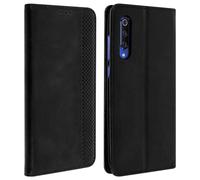 Housse pour Xiaomi Mi 9 Etui Coque Effet Vieilli Porte-cartes Support - Noir