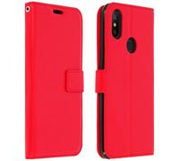 Housse pour Xiaomi Mi A2 Étui pour Huawei Folio Portefeuille Fonction Support Rouge