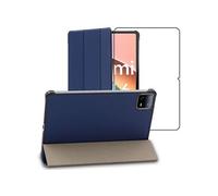 Housse Xiaomi Pad 6, Pad 6 Pro Coque Etui veille auto + VERRE Trempé, Bleu Foncé