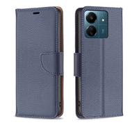 Housse pour Xiaomi Redmi 13C 4G/5G/POCO C65,Etui en Cuir Portefeuille PU Etui à Rabat Magnétique Clapet Flip,Carte Slot,Bleu LZ89D