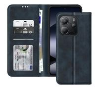 Housse pour Xiaomi Redmi Note 14 4G Portefeuille et Support Vidéo Bleu Nuit