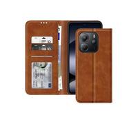 Avizar Housse pour Xiaomi Redmi Note 14 4G Portefeuille et Support Vidéo Marron