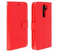 Housse pour Xiaomi Redmi Note 8 Pro Étui Folio Porte carte Support Vidéo Rouge