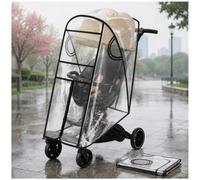 Housse Poussette pour Kinderkraft Apino 2024-2026 | Protection Intégrale PEVA Pare-Soleil Porte Zippée Fenêtres Latérales Respirantes Imperméable Coupe-Vent