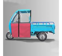 Housse Protection pour Tricycle Électrique, Housse de protection imperméable, avec Fermeture Éclair Auvent Moto en PVC Transparent pour Toutes Les Saisons(Red)