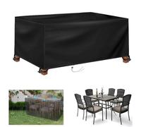 Housse Protection Table Jardin 180x115x73cm/LxlxH Housse Salon De Jardin Exterieur Imperméable pour Tables Et Meubles D'extérieur,Résistance Au Vent, Anti-UV Bache De Protection Exterieur Table