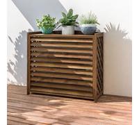Housse Protection Unite Climatiseur Exterieur En Bois Massif Cache Climatiseur Exterieur Pour Climatiseurs En Bois Stores À Coquilles Présentoir À Plantes Pour L'extérieur Etagère De Stockage(M)
