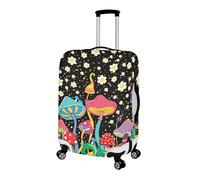 Housse Protection Valise Champignons Rouges Bleus Housse Valise de Voyage Elastique Polyester Spandex Lavable Bagage de Voyage Couverture 18 à 32 Pouces Luggage Cover (M)