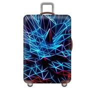 Housse Protection Valise,Elastique Housse De Valise,3D Cool Geometric Lines Cyberpunk PersonnalitéS Housse Valise Protection pour Valise Cabine 18 à 32 Pouces,Affaires,Voyage (Colour 4,M(22-24inch))
