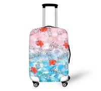 Housse Protection Valise Fleur Tropicale Orange Housse Valise de Voyage Elastique Polyester Spandex Lavable Bagage de Voyage Couverture 18 à 32 Pouces Luggage Cover (M)