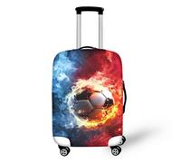 Housse Protection Valise Football Bleu Rouge Housse Valise de Voyage Elastique Polyester Spandex Lavable Bagage de Voyage Couverture 18 à 32 Pouces Luggage Cover (XL)