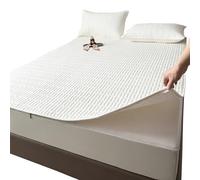 Housse Protege Matelas avec Fermeture éclair 70x140,80x200,90x190,140x190/200,160x200cm Alèse Housse de Protection Integral Demenagement Surmatelas Lavable Drap-Housse Matelassé(190X200+12cm,White)