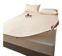 Housse Protege Matelas avec Fermeture éclair 70x140,80x200,90x190,140x190/200,160x200cm Alèse Housse de Protection Integral Demenagement Surmatelas Lavable Drap-Housse Matelassé(130X190+17cm,Camel)