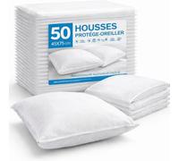 Housse Protège Oreiller 45X75 cm | Lot de 50 sous Taies Jetables | Anti Tâches - Bactéries - Allergies | Hygiène Literie Tourisme et Médical | Hautement Recommandé