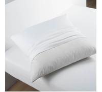 Housse protège taie d'oreiller carré 50 x 70 cm - 100% coton - Blanc