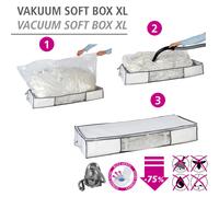 Housse Rangement Sous Vide Avec Boîte De Rangement, Soft Box Xl, 75% D'économie De Place, Protège Les Textiles De L'Humidité Et Des Mites, Plastique, 105x45x15 Cm, Blanc - Transparent - Wenko