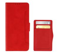 Housse Realme 6i Étui Folio Portefeuille Fonction Support Rouge