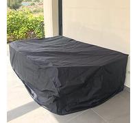 Housse rectangulaire pour meubles de jardin - 160 x 130 x 90 cm - Imperméable et coupe-vent - Pour meubles d'extérieur en rotin - Anti-UV, à la neige et à la poussière - Noir