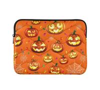 Housse rembourrée pour ordinateur portable, motif citrouilles, lanterne d'Halloween, housse de voyage universelle colorée pour homme, 13 pouces, taille M