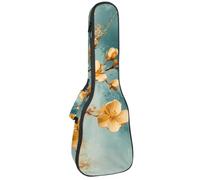 Housse rembourrée pour ukulélé de 1,0 cm d'épaisseur, motif tête de mort aquarelle et fleurs roses papillon housse imperméable avec rangement, Multicolore 07, 25.9x9x3.1in/66x23x8cm, Organiseur de sac