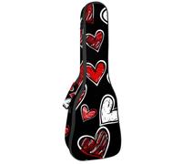 Housse rembourrée pour ukulélé de concert de 58,4 cm, imperméable et durable, collection guitare blanche et noire, Multicolore 09, 25.9x9x3.1in/66x23x8cm, Organiseur de sac