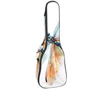 Housse rembourrée pour ukulélé de concert de 58,4 cm, motif lignes tropicales Monstera colorées, imperméable et durable, Multicolore 02, 25.9x9x3.1in/66x23x8cm, Organiseur de sac