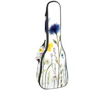 Housse rembourrée pour ukulélé de concert de 58,4 cm, motif lignes tropicales Monstera colorées, imperméable et durable, Multicolore 10., 25.9x9x3.1in/66x23x8cm, Organiseur de sac