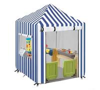 Housse résistante aux intempéries pour maison de jeu extérieure en bois pour enfants avec boucles réglables pour sécuriser et protéger de l'humidité (bleu)