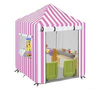 Housse résistante aux intempéries pour maison de jeu extérieure en bois pour enfants avec boucles réglables pour sécuriser et protéger de l'humidité (rose)