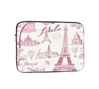 Housse rétro Paris pour ordinateur portable de 13 pouces pour homme et femme, résistante à l'eau, résistante aux chocs, motif Tour Eiffel