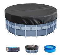 Housse Ronde d'hiver pour Piscine Hors Sol, 5,5 m, idéale pour Piscine Hors Sol, Couverture de Jacuzzi, Couverture de Piscine, imperméable et résistante à la poussière (Noir)