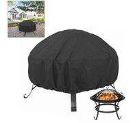 Housse ronde en polyester 210D imperméable et résistante conçue pour une utilisation en extérieur pour protéger les grilles de barbecue et les foyers de la neige, de la pluie et de la saleté (85 x 40