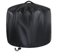 Housse Ronde Imperméable 420d pour Foyer Extérieur, Noire | Sangles et Cordon de Serrage en Bas, Couverture Intégrale Pliable, Paquet de Rangement
