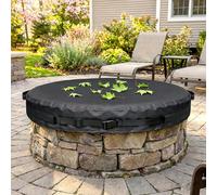 Housse ronde pour brasero d'extérieur de 155,7 à 167,6 cm, Oxford 600D imperméable, résistante aux intempéries, pour brasero en pierre intégrée, protection toutes saisons